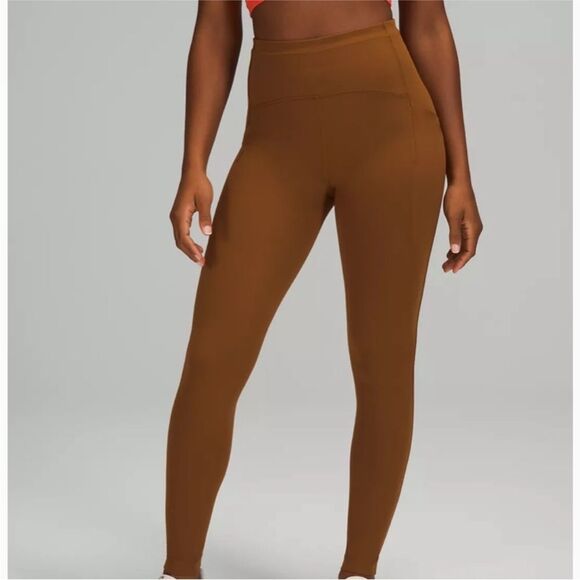 Lululemon power thru high-rise tights leggings size 4 (XS) copper brown - Picture 1 of 13